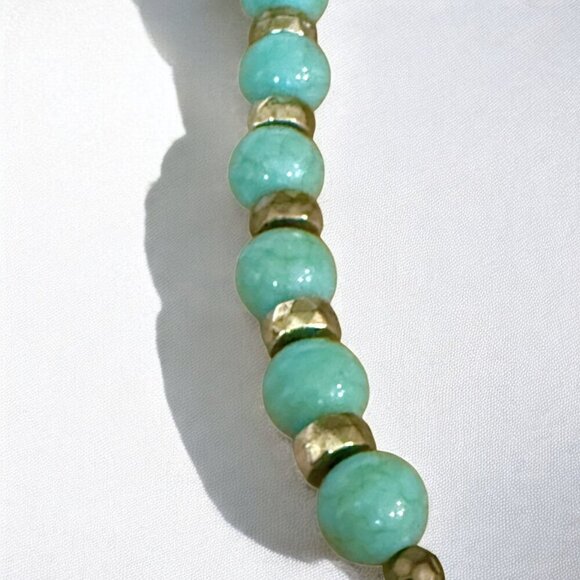 REIMAGINED Green Chalcedony Magnesite Bead Necklace Earring Set - Picture 5 of 9